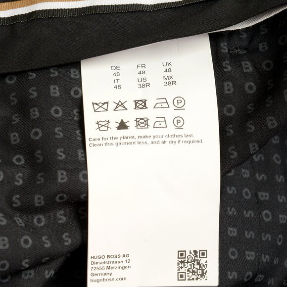 Hugo Boss Men's H-Huge-2Pcs-DBTux234 Black Wool Tuxedo Dress Pants US 32R IT 48 - Picture 4 of 4